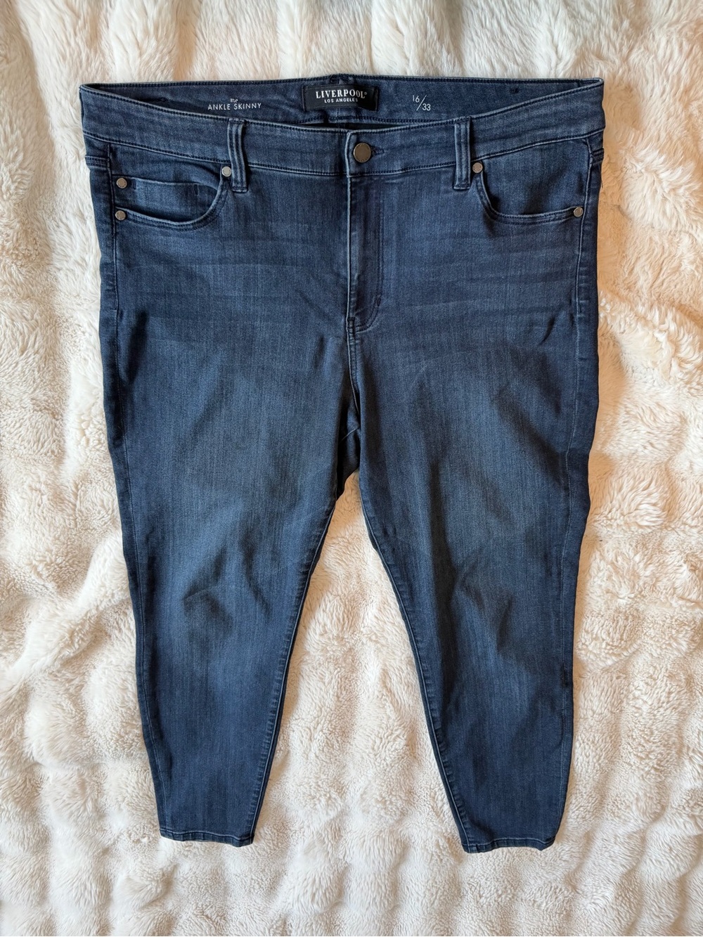 Liverpool The Ankle Skinny Jeans Size 16/33 Dark Wash Stretch Denim
